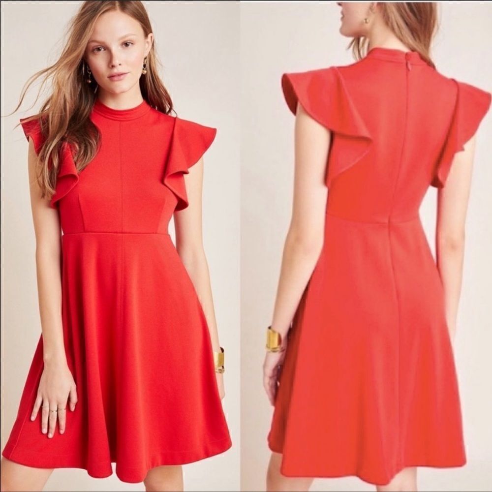 Anthropologie - Maeve Red Deena Mini Dress